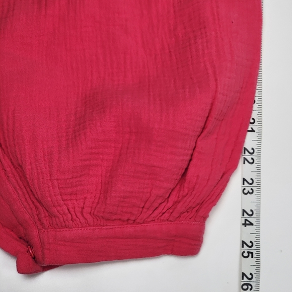 Anthropologie Weekdays Coral Cotton Jogger Style Pants with Button Hem, EUC, szM - Picture 10 of 10